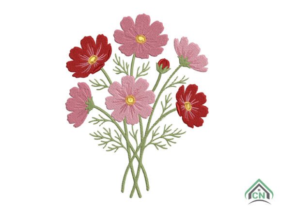 Cosmos Flower Embroidery Design Review