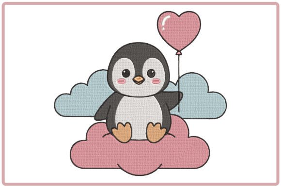 Cute Penguin on Cloud Embroidery Design Review