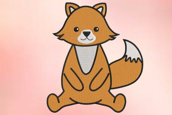 Cute Sitting Fox Embroidery Design Review