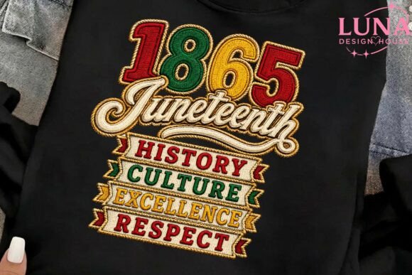 Juneteenth 1865 Embroidery Style PNG Review