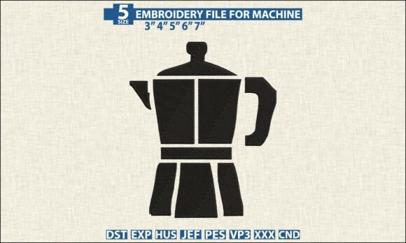 Moka Pot Coffee Embroidery Pattern DST Review