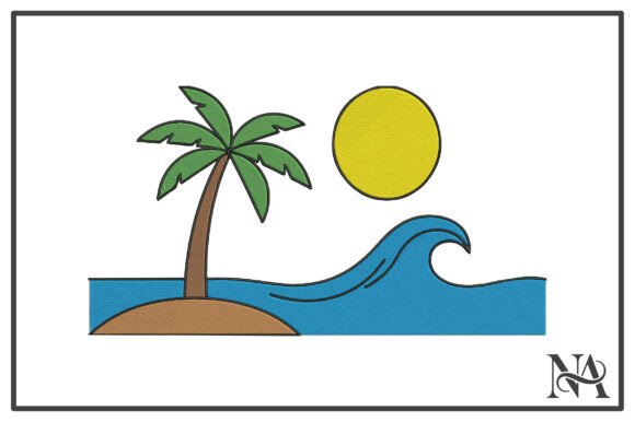 Tropical Beach Sun Palm Embroidery Review